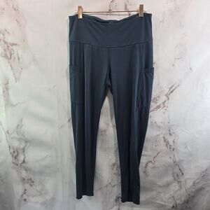 Free Fly Leggings Womens Medium Blue Bamboo Slouchy High Rise Pockets